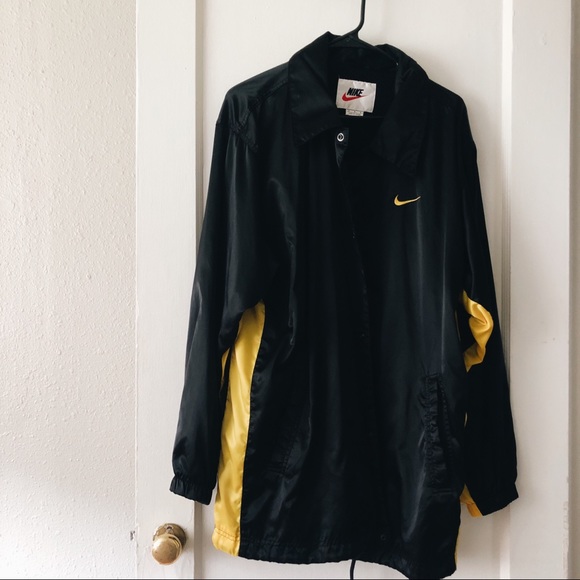 Vintage Nike black & gold coaches jacket SZ M - Picture 2 of 8